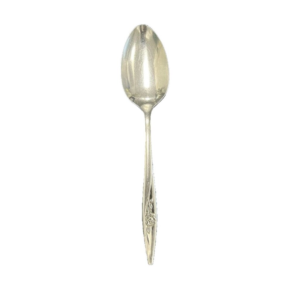 Oneida LASTING ROSE Stainless Serving Spoon Oneidacraft Deluxe Flatware Flower